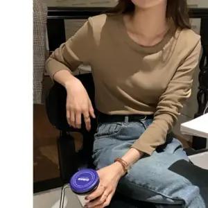 티셔츠 보온 보들보들 라운드넥 보들보들 봄가을 패션 캐주얼 데일리