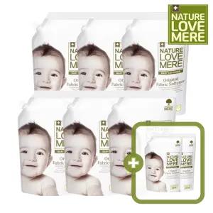 [6개+2개] 네이쳐러브메레 아기섬유유연제 리필형 1300ml 6팩[GIFT]오리지널향 유연제 리필 500ml 2팩, 총 8팩
