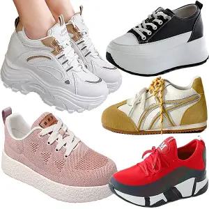 여성 운동화 키높이 스니커즈 메리제인 통굽 슬립온 여름 런닝화 패션 경량 매쉬 메쉬 가죽 소가죽 조깅화