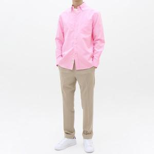 [더셔츠스튜디오] 핑크 루즈핏 면혼방 옥스포드 버튼다운 셔츠 (TSS603)