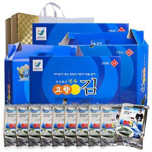 국내산 민속 고향김 3호 15gX40봉(4세트) 선물세트 조미김 도시락김
