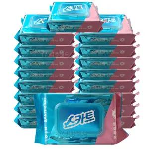 스카트 잘닦이는 살균 소독 티슈 60매 X 18팩 세정 물티슈