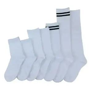 화이트 양말 모음 여성 학생 6~10켤레 스쿨삭스 무지 골지 중목 패션 니삭스 여자 장목 비바