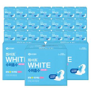 화이트 수퍼흡수 생리대 중형 18p x24개