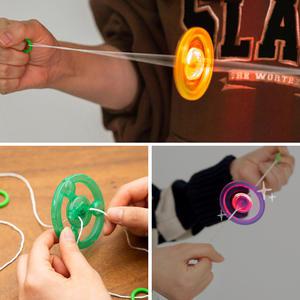 [문구티쳐] 민화샵 LED 플라스틱 실팽이 만들기세트 반짝반짝 전통놀이 빙글빙글 불빛팽이 발광 끈팽이