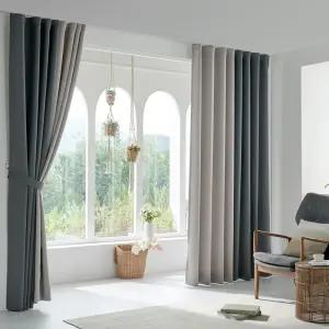 비츠 민자핀형 3중직 투톤 레일 암막커튼 특대형