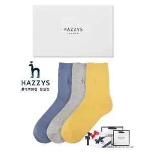 [롯데백화점]헤지스ACC [선물포장]HISS4E202G3_여성 그레이 퍼피자수 면 중목양말3종세트