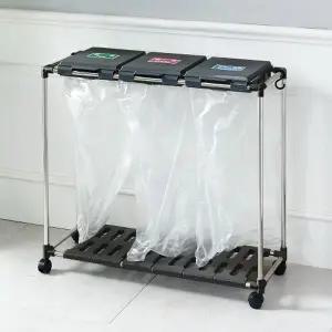 재활용 분리수거함 3단/가정용 쓰레기통 비닐 페트병