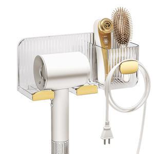 무타공 벽걸이 드라이기 거치대 헤어 드라이 걸이 벽걸이 투명골드 홀더 욕실 걸이