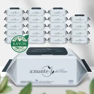 아망떼 디푸어 대용량 아기물티슈 엠보싱 캡형 100매 20팩