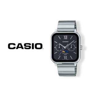 카시오 문페이즈 카플워치 스퀘어 아날로그 메탈 손목 시계 MTP-M305D-1A2