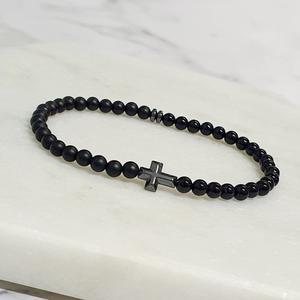 비비아니 십자가 오닉스 원석 팔찌 2종 남녀공용 평안과 회복의 소망