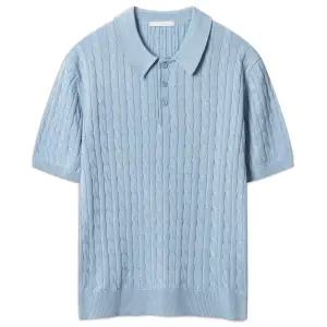 [탑보이][탑보이] 워셔블 케이블 카라넥 반팔 니트 (JW630)