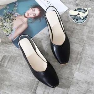 ONM 여성 슬링백 편안한 사각코 구두 스타일리시한