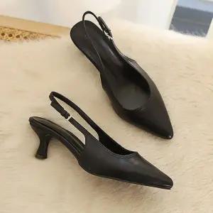 ONM 여자 뾰족 슬링백 힐구두 미들힐 슈즈 신발