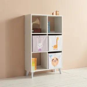 [우아미가구]이라 화이트 수납책장 3단6칸