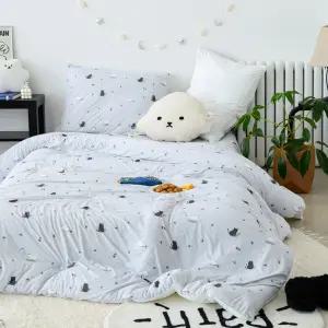 사계절 고양이 차렵이불 먼지안나는 가을 겨울 이불패드 침대 침구 세트 슈퍼싱글 퀸