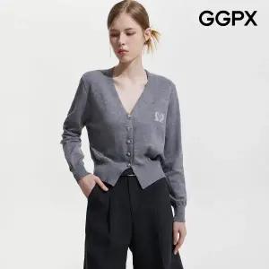 [GGPX] Y버튼 W자수 니트 가디건 (GP9KG008F)