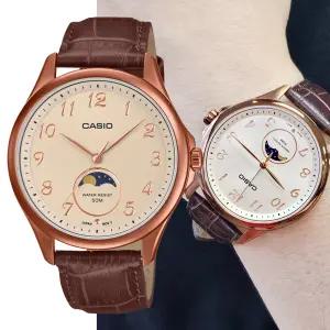 정식AS 카시오 문페이즈 클래식 가죽 시계 MTP-M110RL-5AVDF