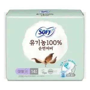 쏘피 유기 농 순면커버 생리대 대형 날개 14입X4개