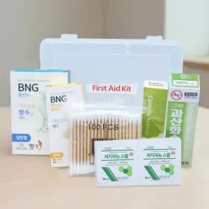알뜰 구급키트 6종 휴대용 투명케이스 상처연고 방수밴드 미니 구급함 응급키트 세트