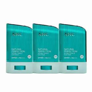 AHC 내추럴 퍼펙션 더블 쉴드 선스틱 22g (SPF 50+) 초록색 3개