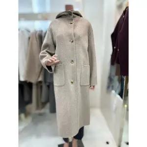 롱 후드 캐시 핸드메이드 코트 A5WBHJ832