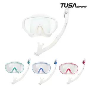 투사 UC1625PQW 투명렌즈 스노클세트 전문가용