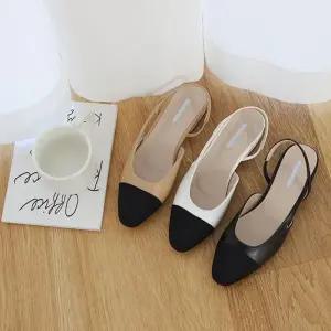 [라일리] Rly 슈즈 여성 데일리 배색 펌프스 슬링백 정장 구두