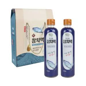 웰크리 더 진한 참치액 선물세트 2p (500ml 2개)_PET 국간장 나물무침 명절선물 볶음 요리 밑간