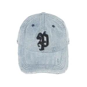 헤링본 데님 워싱볼캡