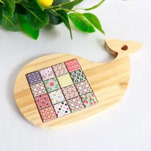 고래 b형 타일 냄비받침 만들기 키트 냄비받침대 티코스트 목공수업 diy