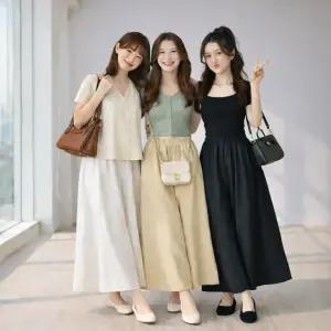 여성 여름 치마바지 쿨링 밴딩 와이드팬츠 롱 냉장고 플레어 체형커버 바지