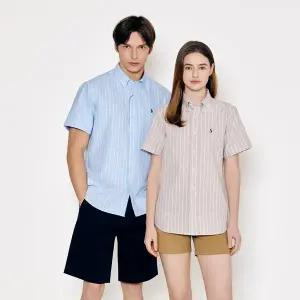 남녀공용 옥스포드 반팔 남방 셔츠