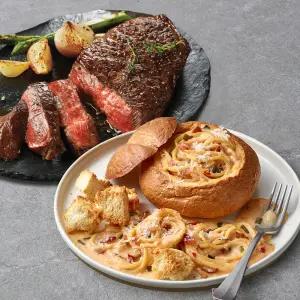 애슐리 베이컨 투움바 빠네 파스타+시그니처 부채살 스테이크