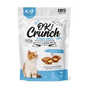 고양이 오케이 크런치 간식 시리얼 참치연어맛 60g/냥이/애묘/스낵/캣간식/새끼/과자/간편/스넥/고양이용