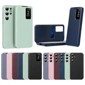 [유니커블]갤럭시 s26 울트라 플러스 스마트 뷰 플립커버 카드 수납 포켓 지갑 슬림 가죽 풀커버 케이스