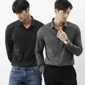 젠틀하고 고독한 남성 카라 와이셔츠 정장 남방 봄 가을 이너웨어