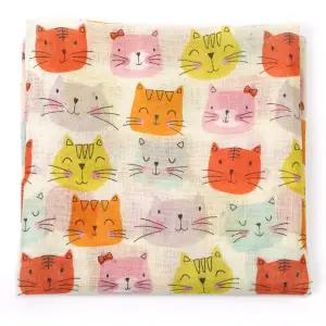 국산 순면 고양이 캐릭터 손수건 큰사이즈 여성 운동 등산 단체 선물 답례 매너