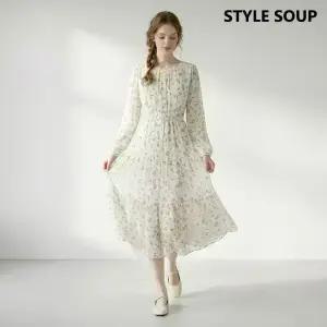 플로럴 티어드 롱 원피스 (SC3OPE1)