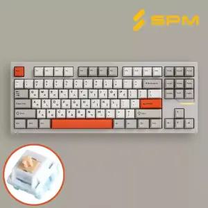 SPM 조약돌87 풀알루미늄 무선키보드 인더스트리얼 저소음 목새 리니어축