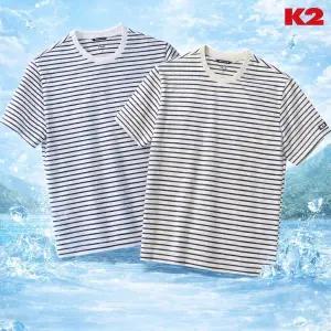 [K2](강남점)KMM24257 [강남점 단독] 남성 여름 초냉감 반팔 티셔츠 코드텐(CODE10) ICE 스트라이프 라...