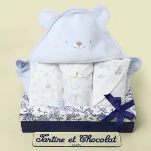 [롯데백화점]타티네쇼콜라 트왈드배냇저고리+속싸개+상하복+타올속겉싸(임신출산선물4종세트)TNORAG182B