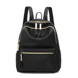 옆주름 포인트 팔로우 백팩 블랙