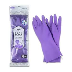 크린랩 고무장갑 레이스 바이올렛 (중) -O 크린랩고무장갑 고무장갑