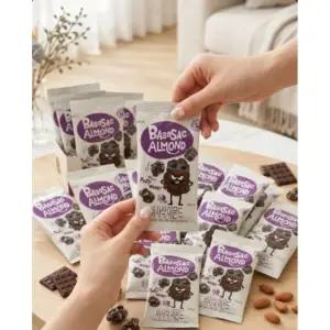 산과들에 간식 견과류 바사삭아몬드 20g 30봉 세트 초코 아몬드 현미의 바삭한 조화