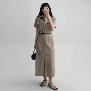 [에이와비] 모엔반팔셔츠원피스 -벨트set/2color