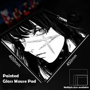 흑백 유리 마우스패드 소라 게임 맞춤형 패턴 강화 매트 게이밍 데스크 FPS e스포츠 오피스