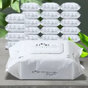 물티슈 100매 20팩 도톰한엠보싱 유아물휴지 센스샤워 휴대용 유아 바디 대용량 애기 엠보싱 자동차