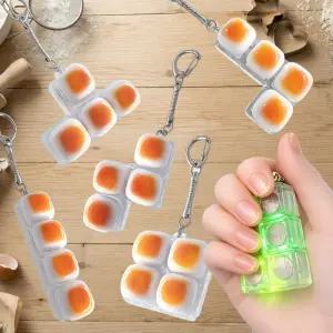 올 LED 구운빵 딸깍이 키링 키캡 불빛 구운식빵 열쇠고리 클릭 선물